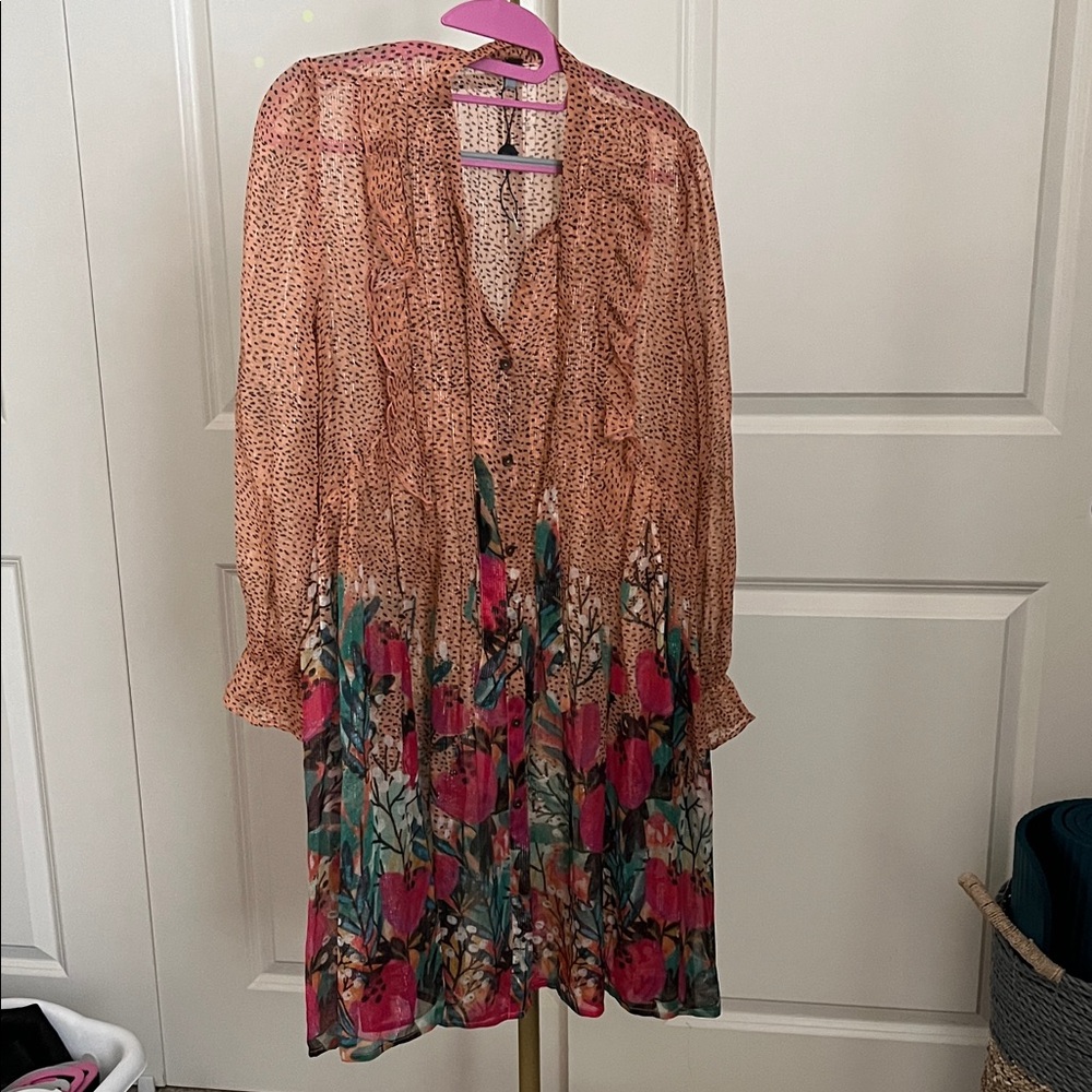 Blank NYC Animal Print and Floral Midi Dress